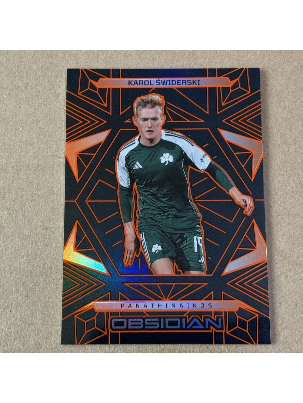 2025-26 Panini Obsidian Soccer Karol Swiderski #149 Electric Etch Orange #/40